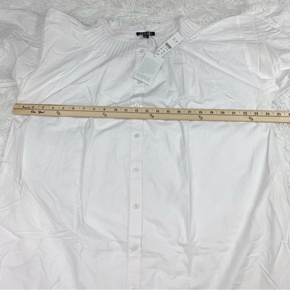 J Crew short sleeve Jolie dress in eyelet cotton poplin button front in white - Picture 12 of 12